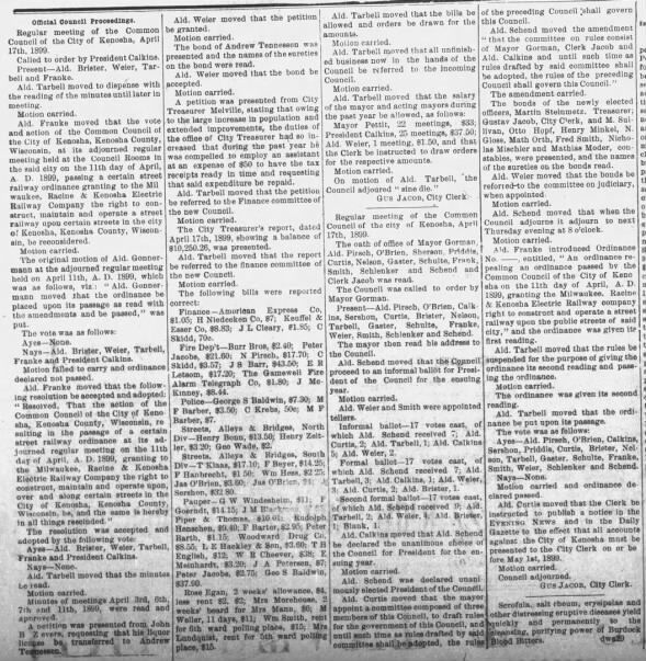 Clipping from Kenosha News
